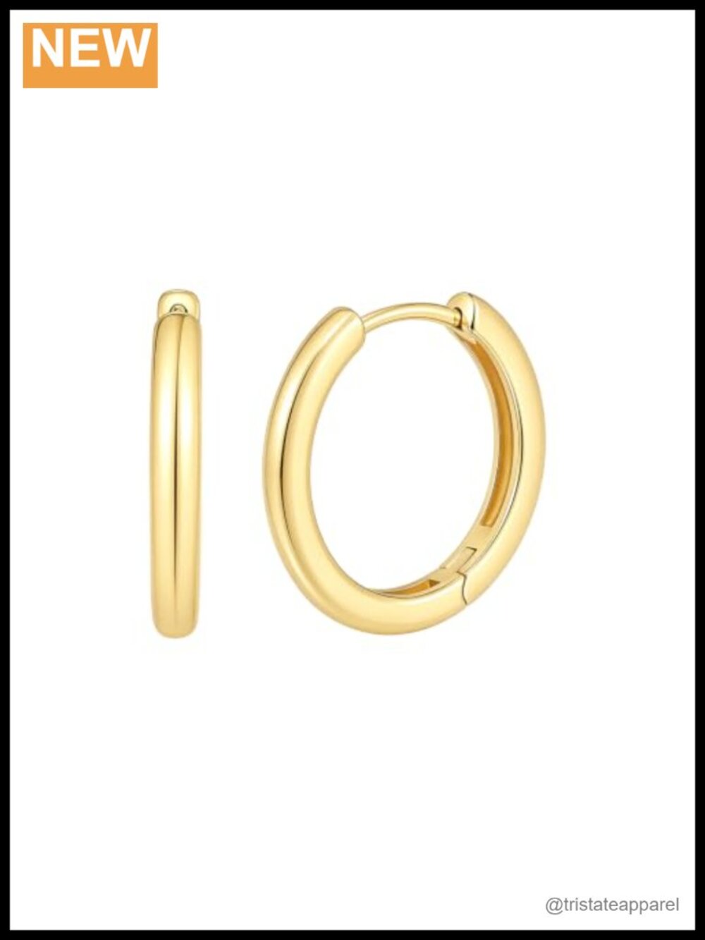 14k Gold Huggie Hoop Earrings Hypoallergenic Hinged Closure Lightweight Everyday